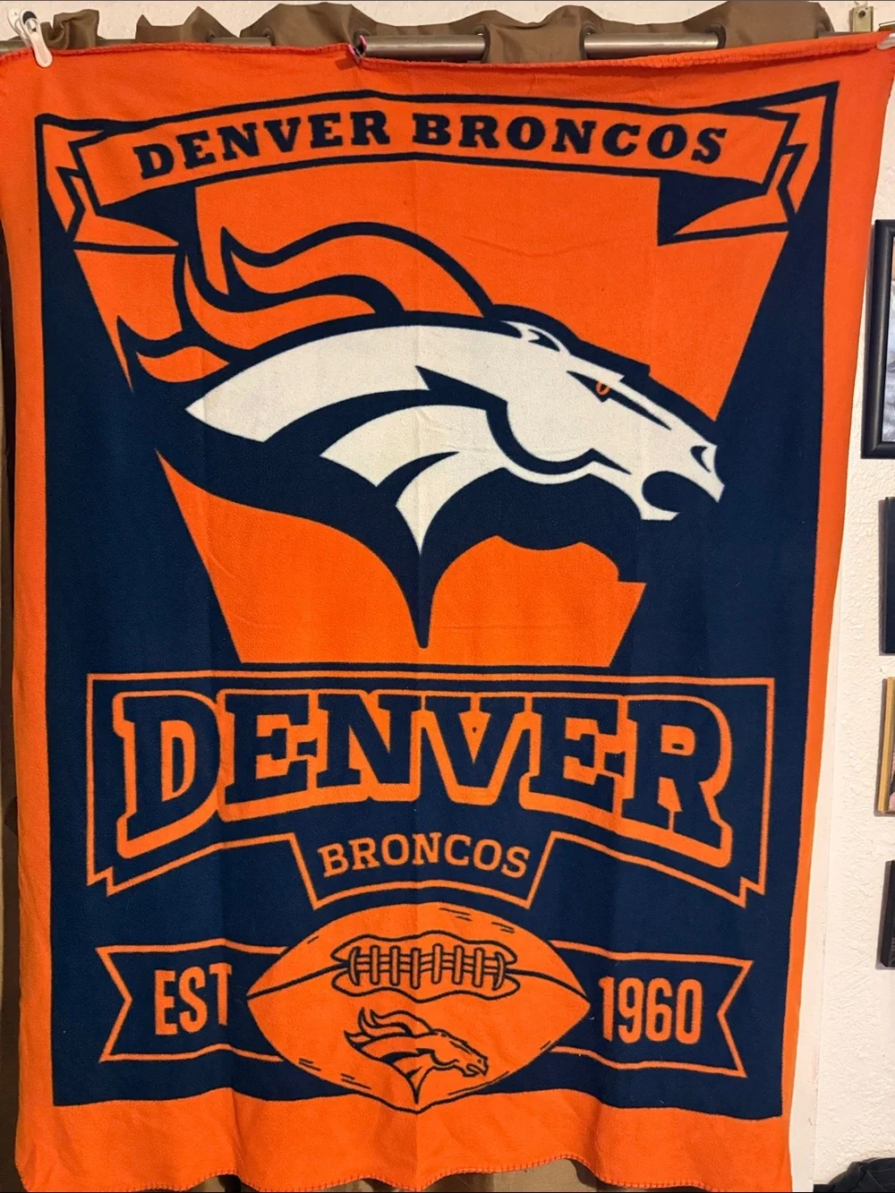 NFL Denver Broncos Orange & Navy Team Throw Blanket